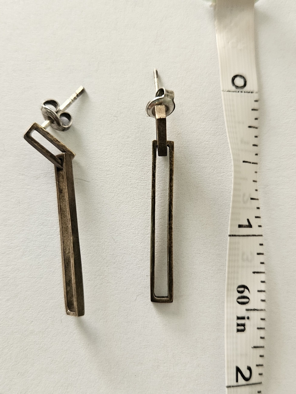 VINTAGE Minimalist Earrings And Bracelet Set Genuine Silver Plated Gold Retro - Picture 6 of 8